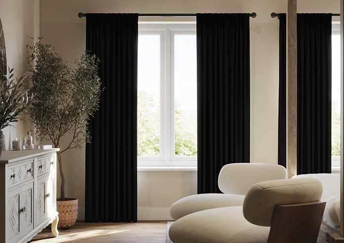 Shima Faux Silk, Ebony - Made to Measure Curtains - Image 3